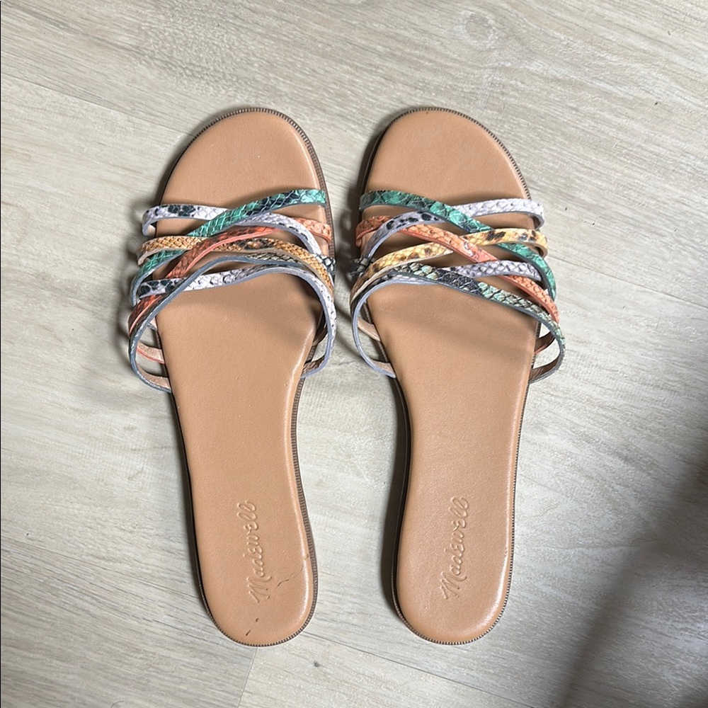 Madewell Multicolor Strappy Slide Sandals
